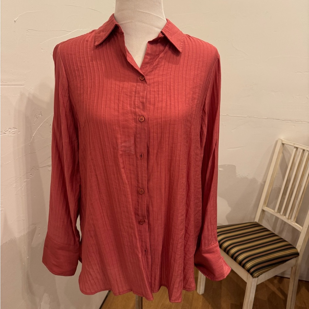 Max Studio Coral Button-Down Shirt